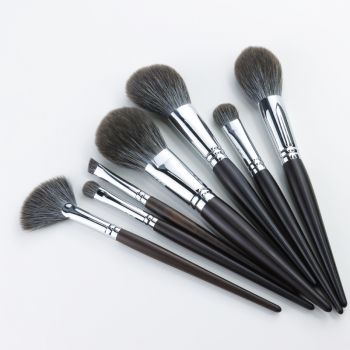  High-end wooden handle with copper tube 7pcs makeup brush set