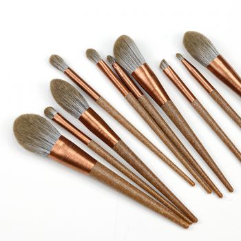 Eco-friendly-Compress coffee grounds handle for 10pcs professional makeup brush
