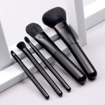 Matte black handle 5 pcs brush set