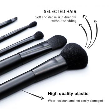 Matte black handle 5 pcs brush set
