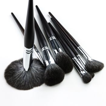  High-end wooden handle with copper tube 7pcs makeup brush set