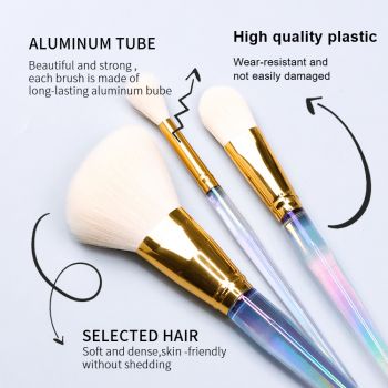 Colorful plastic handle with gift box packaging brush set