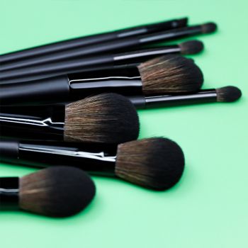 Matte premium black makeup brush set
