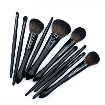 Matte premium black makeup brush set