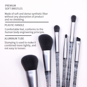 Injection-molded plastic handle in ink-wash painting style makeup brush tool