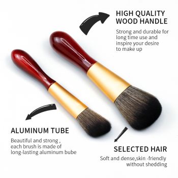High-end wine-red noble lady travel brush set 8pcs