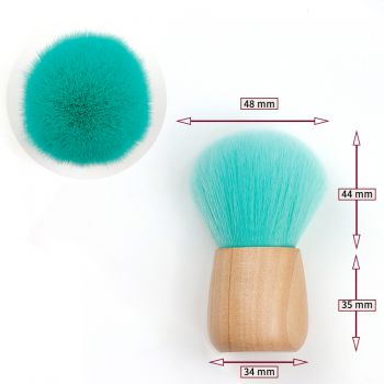 Cute and colorful kabuki with soft hair and natural wooden handle material