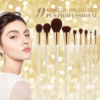 Fashion sequined injection molding handle process for makeup brush