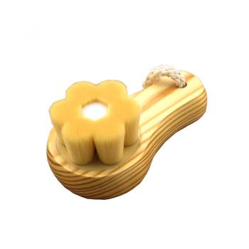 Soft facial wash brush use FSC wooden handle with soft Synthetic hair