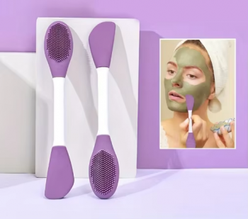 Double-headed facial mask brush with silicone material