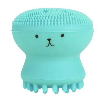 Cute Small Octopus Shape Face Cleanser Exfoliating Cleansing Wash Brush Silicone Facial Cleaning Brush