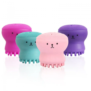 Cute Small Octopus Shape Face Cleanser Exfoliating Cleansing Wash Brush Silicone Facial Cleaning Brush