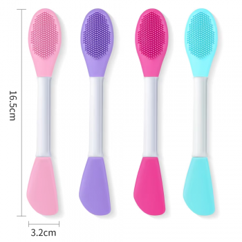 Double-headed facial mask brush with silicone material