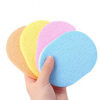 OEM and ODM Facial Sponge Puff Customized Wash Face Cleaning Makeup Remover Absorbent Sponge Exfoliating Face Puff