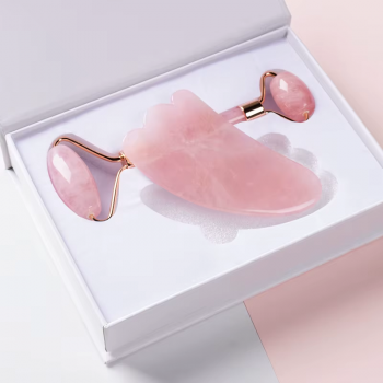 Popular Face Roller Skin Care Tool High Quality Pure Natural Rose Quartz Jade Roller for Face Gua Sha Stone Massager