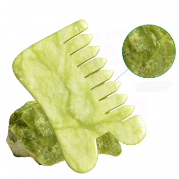 Natural Jade Stone Comb Guasha Gua Sha Board Comb Shape Massage Hand Massager Relaxation Comb Health Care