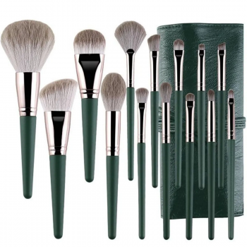 Professional Customized Vegan Natural Hair Cleaner Tools Wholesale 14Pcs Makeup Brush Set
