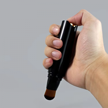 Black Roll on Plastic Perfume 15ml Airless Bottle Hair Dye Fragrance Foundation Concealer Click Pen Tube with Brush