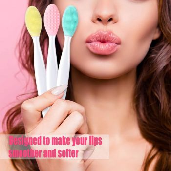 Reusable Exfoliate Lip Brush Soft Nose Cleaning Brush Double Side Silicone Lip Scrub Exfoliator Brushes for Schminke