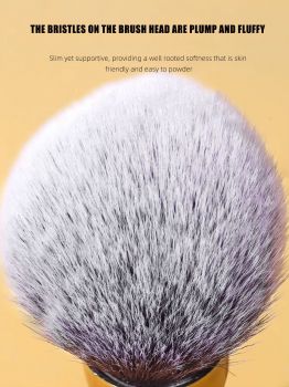 New Single Large Electroplated plastic handle Loose Powder Brush Gold Fluffy Soft Blending Makeup Brush Makeup