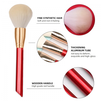 11 Pcs Christmas Red High Quality Synthetic Hair Makeup Brush Custom logo Wooden Makeup Brush Set for Women