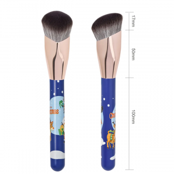 Single Diamond Design 3D Printing Angled Makeup Foundation Brush Fluffy Soft Synthetic Plastic Handle Liquid Foundation 