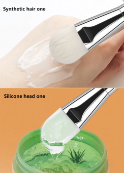 Double-headed Facial Cream Scoop Cosmetic Brush with Digging Spoon Soft Hair Face Mask Brush Skin Care Tools Foundation 