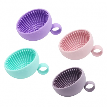 Portable Beauty Brush Cleaner Washing Bowl Cleaning Tool Silicone Makeup Brush Cleaning Pad