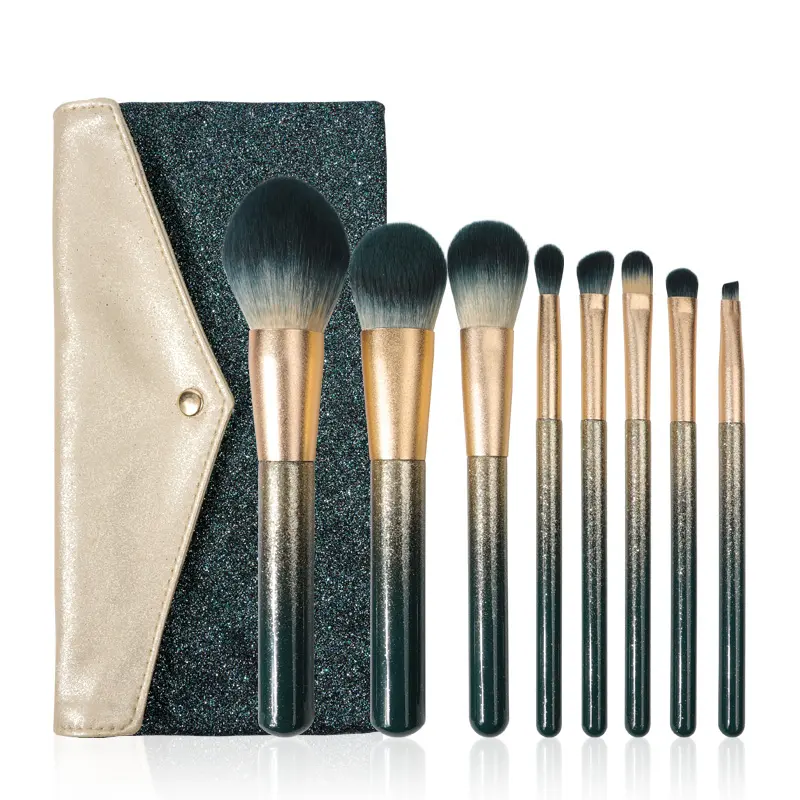 Cruelty Free Vegan Hair 8pcs Multi-Function Fluffy Antibacterial Synthetic Hair Makeup Set Brushes