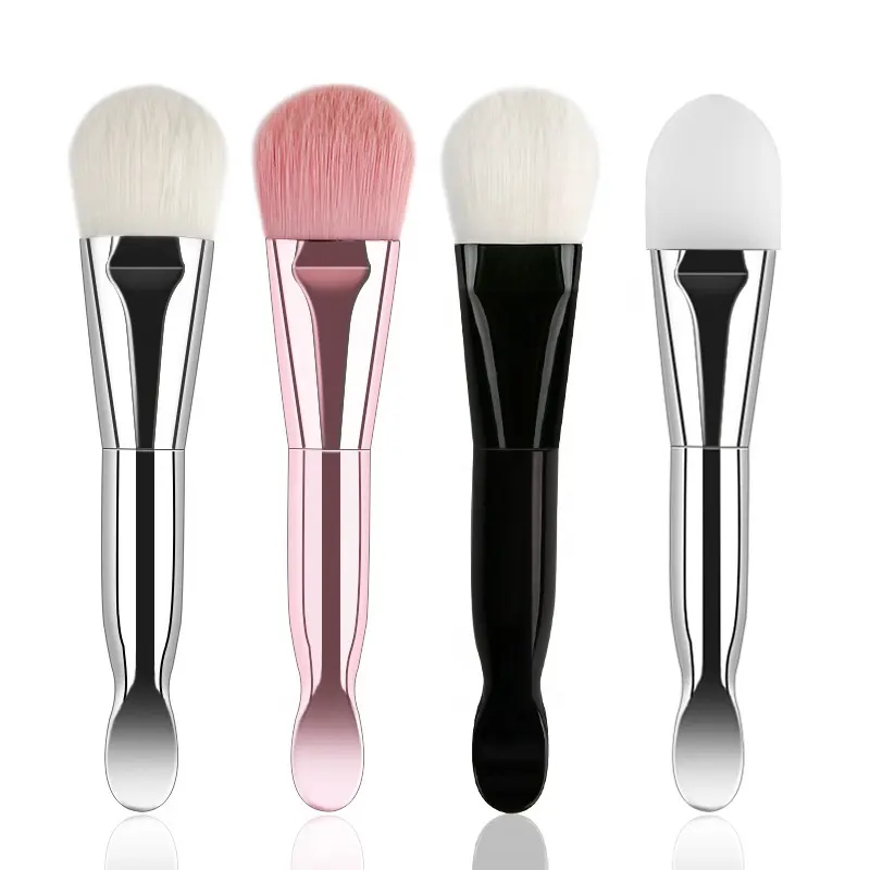 Double-headed Facial Cream Scoop Cosmetic Brush with Digging Spoon Soft Hair Face Mask Brush Skin Care Tools Foundation 
