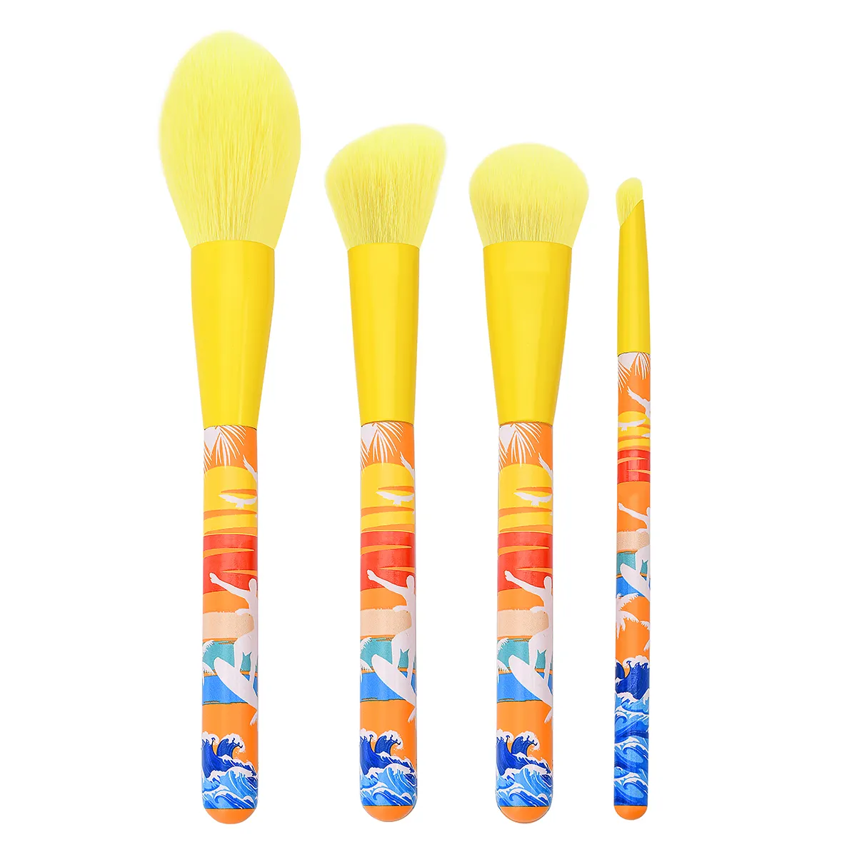 Factory Direct 4Pcs Custom 3D Print Makeup Brushes Powder Contour Blush Eyeshadow Make up Brush Wholesale Makeup & Tools
