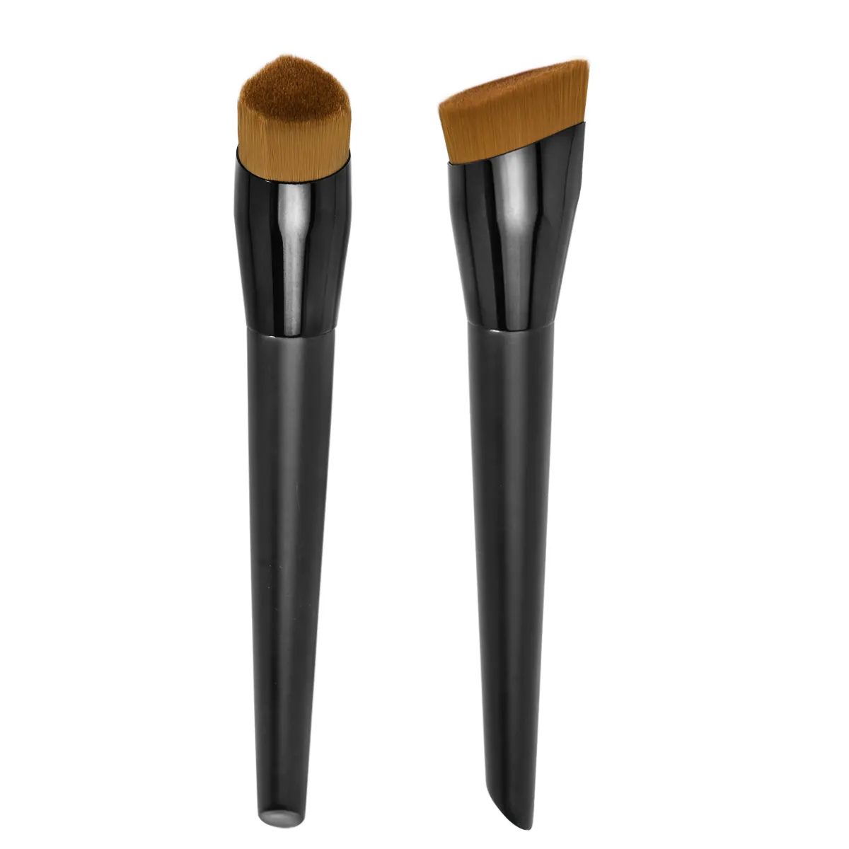 Bright black luxurious handle design with a teardrop-shaped concealer brush hair shape for makeup brush tool